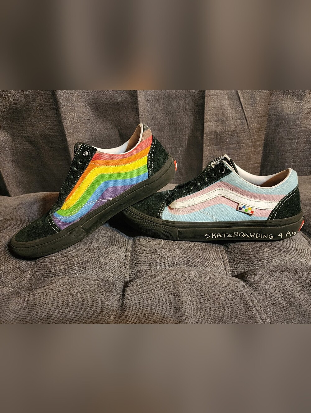 Vans Old Skool Pride Rainbow Pastel Skate Shoes Black Sole Men’s 6.5